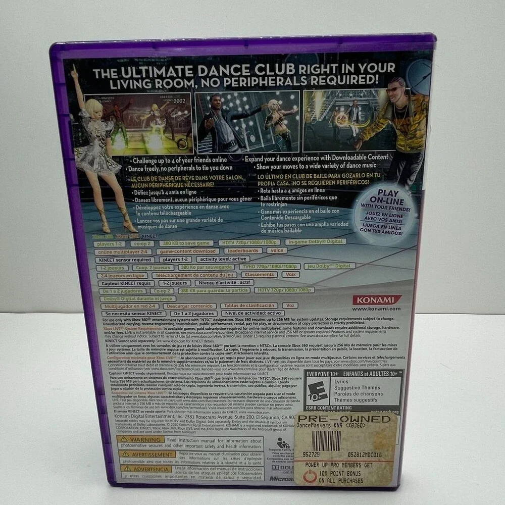 DanceMasters Kinect Sensor (Microsoft Xbox 360, 2010) Complete W/ Manual